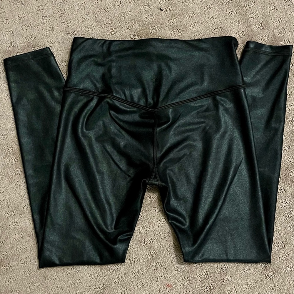 Athleta Elation Ultra High Rise Tight Metallic Dark Green - Picture 3 of 4